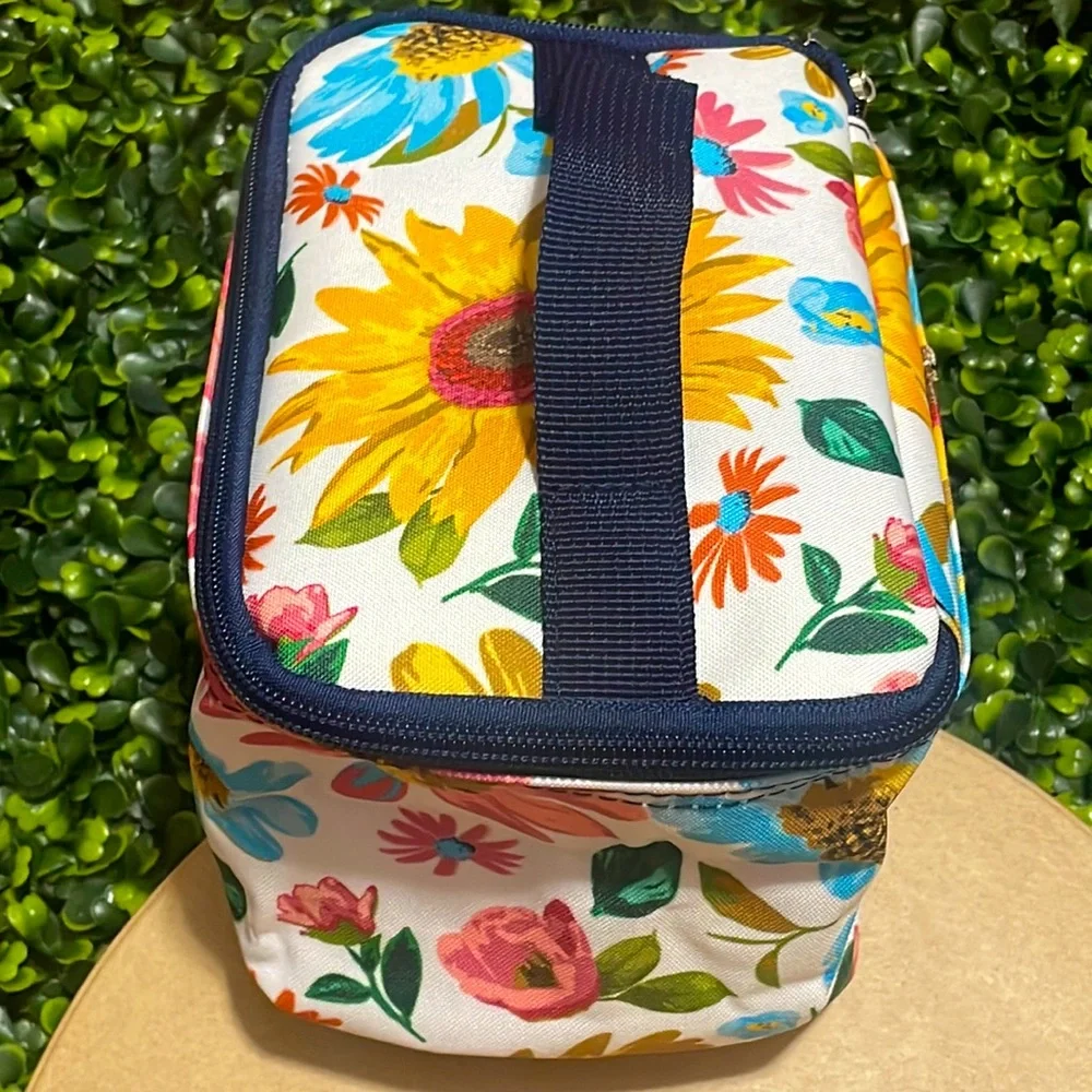 🎉❤️ NEW Sunflowers Floral Multicolor Cosmetic Case Makeup Bag - Picture 2 of 4